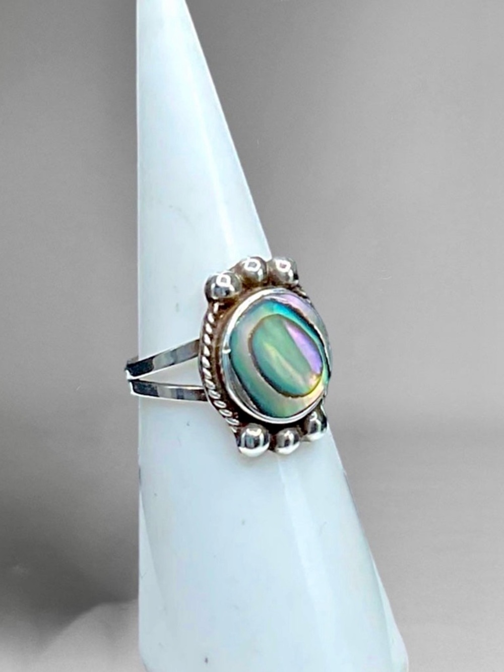 🌺Vintage Taxco Sterling & Abalone Ring - Picture 10 of 11